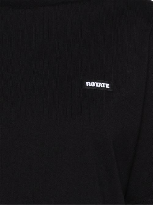 Black organic cotton t-shirt ROTATE BIRGERCHRISTENSEN | 112880100BCR1523100